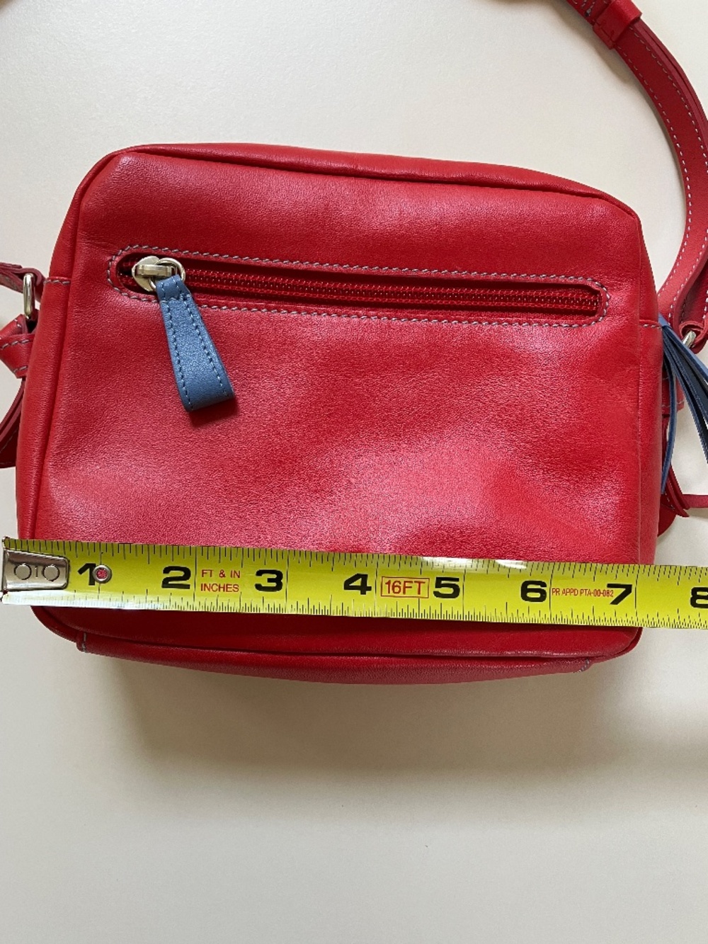 Mywalit Crossbody Bag in Red leather Small 7 in x 6 in - Picture 6 of 9
